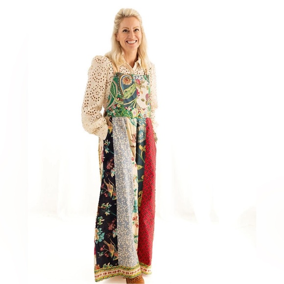 Patchwork overalls by Rahabe Rope NWOT - Picture 1 of 16